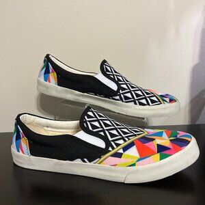 INKKAS Blake Sz Women 11 Men 9 Multi-Color Geometric Slip-On Shoes / Sneakers